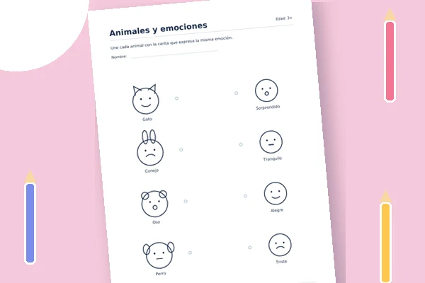 Vista previa de la lámina: Animales y emociones