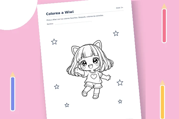 Vista previa de la lámina: Colorea a Wiwi