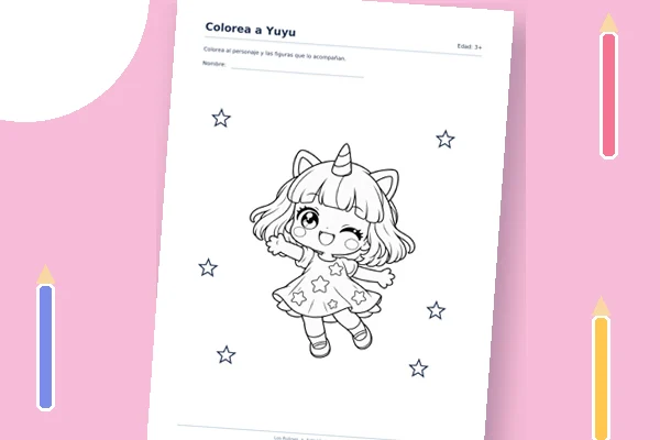 Vista previa de la lámina: Colorea a Yuyu