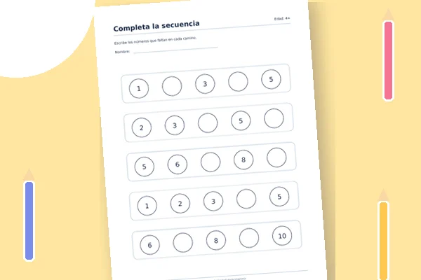 Vista previa de la lámina: Completa la secuencia