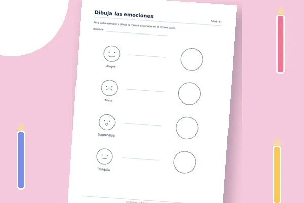 Vista previa de la lámina: Dibuja las emociones
