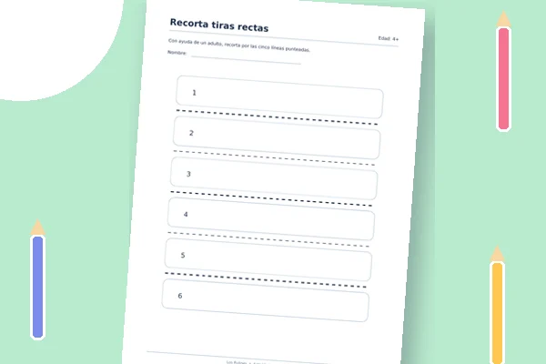 Vista previa de la lámina: Recorta tiras rectas
