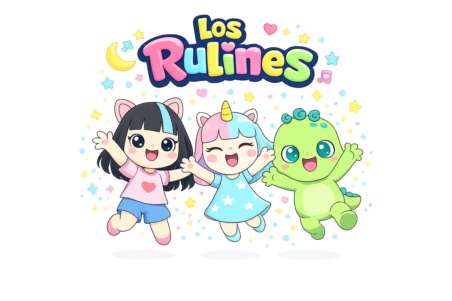 Los Rulines, personajes infantiles Wiwi Rulin, Yuyu Rulin y Chon Rulin